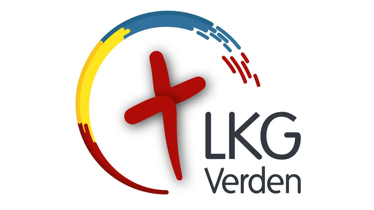 LKG Verden Vereinslogo mit Kreuz und bunter Kreisform